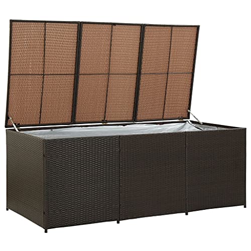HUAKEHOM Gartenbox Auflagenbox Kissenbox Kiste Gartentruhe Truhe Box Aufbewahrungsbox Auflagenkiste Garten Poly Rattan 180x90x70 cm Braun HUAKEHOM Gartenbox Auflagenbox Kissenbox Kiste Gartentruhe Truhe Box Aufbewahrungsbox Auflagenkiste Garten Poly Rattan 180x90x70 cm Braun von HUAKEHOM