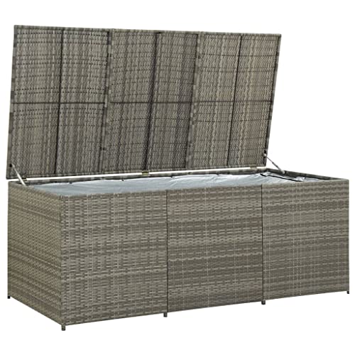 HUAKEHOM Gartenbox Auflagenbox Kissenbox Kiste Gartentruhe Truhe Box Aufbewahrungsbox Auflagenkiste Garten Poly Rattan 180x90x70 cm Grau HUAKEHOM Gartenbox Auflagenbox Kissenbox Kiste Gartentruhe Truhe Box Aufbewahrungsbox Auflagenkiste Garten Poly Rattan 180x90x70 cm Grau von HUAKEHOM