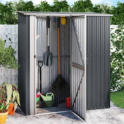 HUAKEHOM Geräteschuppen Gerätehaus Gartenhaus Garten Werkzeug Schuppen Lagerschuppen Geräteschrank Anthrazit 180,5x97x209,5 cm Verzinkter Stahl HUAKEHOM Geräteschuppen Gerätehaus Gartenhaus Garten Werkzeug Schuppen Lagerschuppen Geräteschrank Anthrazit 180,5x97x209,5 cm Verzinkter Stahl von HUAKEHOM