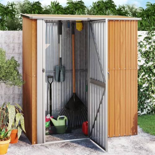 HUAKEHOM Geräteschuppen Gerätehaus Gartenhaus Garten Werkzeug Schuppen Lagerschuppen Geräteschrank Braun 180,5x97x209,5 cm Verzinkter Stahl HUAKEHOM Geräteschuppen Gerätehaus Gartenhaus Garten Werkzeug Schuppen Lagerschuppen Geräteschrank Braun 180,5x97x209,5 cm Verzinkter Stahl von HUAKEHOM