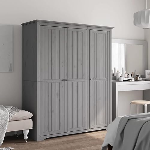 HUAKEHOM Kleiderschrank BODO Grau 146x53,5x173 cm Massivholz Kiefer HUAKEHOM Kleiderschrank BODO Grau 146x53,5x173 cm Massivholz Kiefer von HUAKEHOM