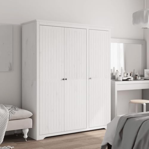 HUAKEHOM Kleiderschrank BODO Weiß 146x53,5x173 cm Massivholz Kiefer HUAKEHOM Kleiderschrank BODO Weiß 146x53,5x173 cm Massivholz Kiefer von HUAKEHOM