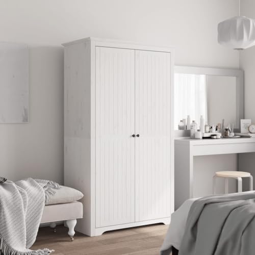 HUAKEHOM Kleiderschrank BODO Weiß 99x53,5x173 cm Massivholz Kiefer von HUAKEHOM