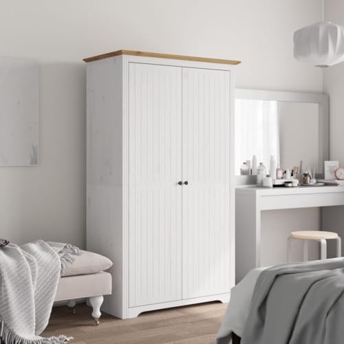 HUAKEHOM Kleiderschrank BODO Weiß und Braun 99x53,5x173 cm Kiefernholz HUAKEHOM Kleiderschrank BODO Weiß und Braun 99x53,5x173 cm Kiefernholz von HUAKEHOM