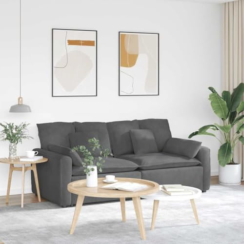 HUAKEHOM Modulares Sofa mit Kissen Modulare Couch Cordstoff Modernes Dunkelgrau von HUAKEHOM