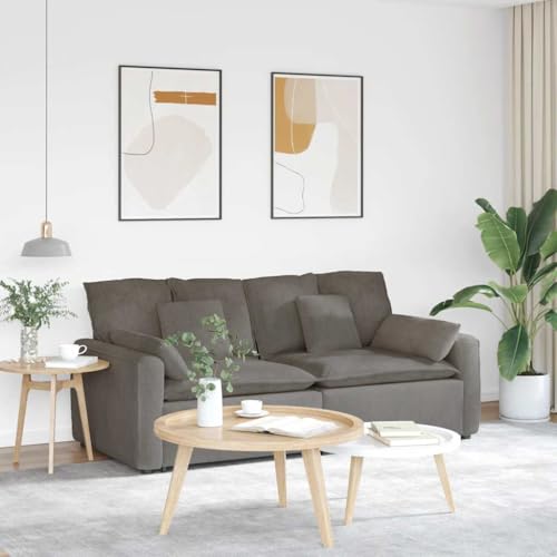 HUAKEHOM Modulares Sofa mit Kissen Modulare Couch Cordstoff Modernes Hellgrau von HUAKEHOM