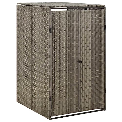 HUAKEHOM Mülltonnenbox Müllbox Mülltonnenverkleidung Mülltonnenhaus Gartenbox Müllcontainer für 1 Tonne Grau 70x80x117 cm Poly Rattan HUAKEHOM Mülltonnenbox Müllbox Mülltonnenverkleidung Mülltonnenhaus Gartenbox Müllcontainer für 1 Tonne Grau 70x80x117 cm Poly Rattan von HUAKEHOM