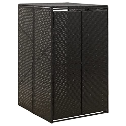 HUAKEHOM Mülltonnenbox Müllbox Mülltonnenverkleidung Mülltonnenhaus Gartenbox Müllcontainer für 1 Tonne Schwarz 70x80x117 cm Poly Rattan HUAKEHOM Mülltonnenbox Müllbox Mülltonnenverkleidung Mülltonnenhaus Gartenbox Müllcontainer für 1 Tonne Schwarz 70x80x117 cm Poly Rattan von HUAKEHOM