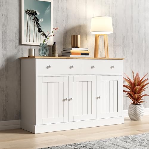 HUAKEHOM Sideboard Wohnzimmerschrank mit gravierter Textur viel Stauraum von HUAKEHOM