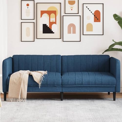 HUAKEHOM Sofa 2-Sitzer Blau Stoff von HUAKEHOM