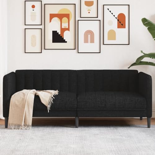 HUAKEHOM Sofa 2-Sitzer Schwarz Stoff von HUAKEHOM
