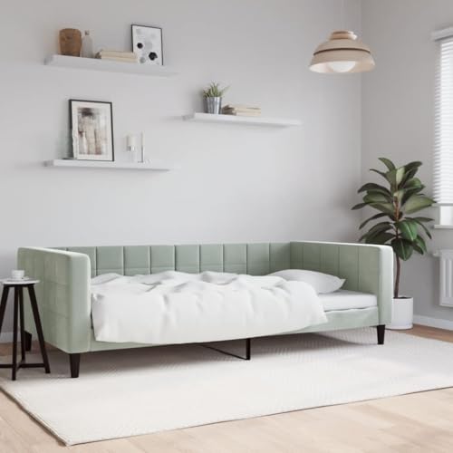 HUAKEHOM Tagesbett Gästebett ohne Matratze Bettsofa Schlafsofa für Schlafzimmer Wohnzimmer Bettgestell Lattenrost Sofa Modern Hellgrau 100x200 cm Samt HUAKEHOM Tagesbett Gästebett ohne Matratze Bettsofa Schlafsofa für Schlafzimmer Wohnzimmer Bettgestell Lattenrost Sofa Modern Hellgrau 100x200 cm Samt von HUAKEHOM