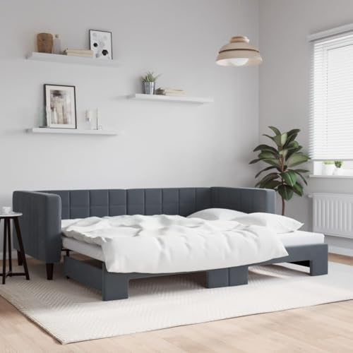 HUAKEHOM Tagesbett Sofabett Ausziehbar Gästebett Schlafsofa für Schlafzimmer Wohnzimmer Ausziehbett Sofa Bettsofa Modernes Design Dunkelgrau 90x200 cm Samt HUAKEHOM Tagesbett Sofabett Ausziehbar Gästebett Schlafsofa für Schlafzimmer Wohnzimmer Ausziehbett Sofa Bettsofa Modernes Design Dunkelgrau 90x200 cm Samt von HUAKEHOM