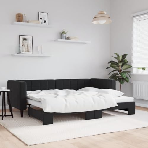 HUAKEHOM Tagesbett Sofabett Ausziehbar Gästebett Schlafsofa für Schlafzimmer Wohnzimmer Ausziehbett Sofa Bettsofa Modernes Design Schwarz 80x200 cm Samt HUAKEHOM Tagesbett Sofabett Ausziehbar Gästebett Schlafsofa für Schlafzimmer Wohnzimmer Ausziehbett Sofa Bettsofa Modernes Design Schwarz 80x200 cm Samt von HUAKEHOM