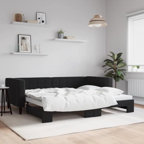 HUAKEHOM Tagesbett Sofabett Ausziehbar Gästebett Schlafsofa für Schlafzimmer Wohnzimmer Ausziehbett Sofa Bettsofa Modernes Design Schwarz 90x190 cm Samt HUAKEHOM Tagesbett Sofabett Ausziehbar Gästebett Schlafsofa für Schlafzimmer Wohnzimmer Ausziehbett Sofa Bettsofa Modernes Design Schwarz 90x190 cm Samt von HUAKEHOM