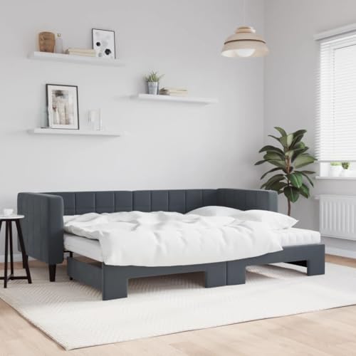 HUAKEHOM Tagesbett Sofabett Ausziehbar mit Matratzen Gästebett Schlafsofa für Schlafzimmer Wohnzimmer Sofa Ausziehbett Dunkelgrau 80x200 cm Samt HUAKEHOM Tagesbett Sofabett Ausziehbar mit Matratzen Gästebett Schlafsofa für Schlafzimmer Wohnzimmer Sofa Ausziehbett Dunkelgrau 80x200 cm Samt von HUAKEHOM