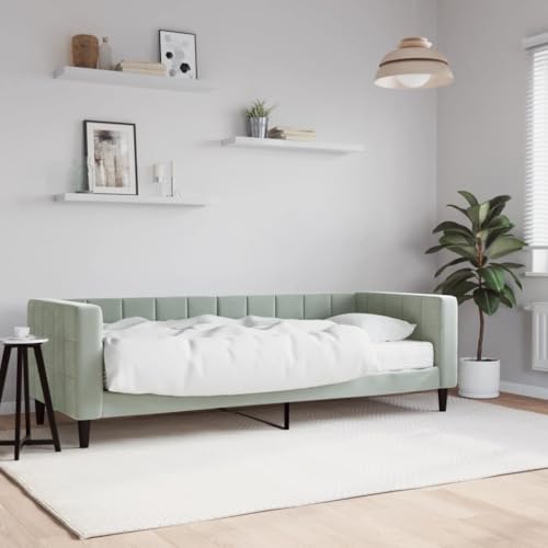 HUAKEHOM Tagesbett Sofabett Ausziehbar mit Matratzen Gästebett Schlafsofa für Schlafzimmer Wohnzimmer Sofa Ausziehbett Hellgrau 80x200 cm Samt HUAKEHOM Tagesbett Sofabett Ausziehbar mit Matratzen Gästebett Schlafsofa für Schlafzimmer Wohnzimmer Sofa Ausziehbett Hellgrau 80x200 cm Samt von HUAKEHOM