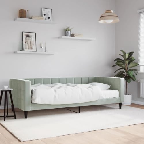 HUAKEHOM Tagesbett Sofabett Ausziehbar mit Matratzen Gästebett Schlafsofa für Schlafzimmer Wohnzimmer Sofa Ausziehbett Hellgrau 90x200 cm Samt HUAKEHOM Tagesbett Sofabett Ausziehbar mit Matratzen Gästebett Schlafsofa für Schlafzimmer Wohnzimmer Sofa Ausziehbett Hellgrau 90x200 cm Samt von HUAKEHOM