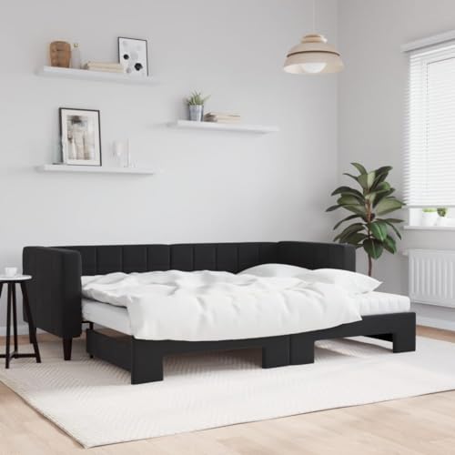 HUAKEHOM Tagesbett Sofabett Ausziehbar mit Matratzen Gästebett Schlafsofa für Schlafzimmer Wohnzimmer Sofa Ausziehbett Schwarz 80x200 cm Samt HUAKEHOM Tagesbett Sofabett Ausziehbar mit Matratzen Gästebett Schlafsofa für Schlafzimmer Wohnzimmer Sofa Ausziehbett Schwarz 80x200 cm Samt von HUAKEHOM