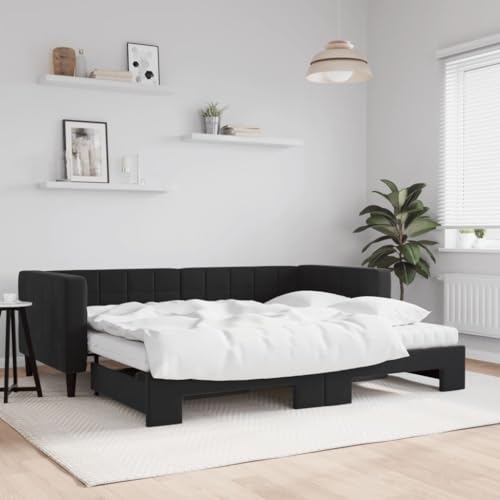 HUAKEHOM Tagesbett Sofabett Ausziehbar mit Matratzen Gästebett Schlafsofa für Schlafzimmer Wohnzimmer Sofa Ausziehbett Schwarz 90x190 cm Samt HUAKEHOM Tagesbett Sofabett Ausziehbar mit Matratzen Gästebett Schlafsofa für Schlafzimmer Wohnzimmer Sofa Ausziehbett Schwarz 90x190 cm Samt von HUAKEHOM