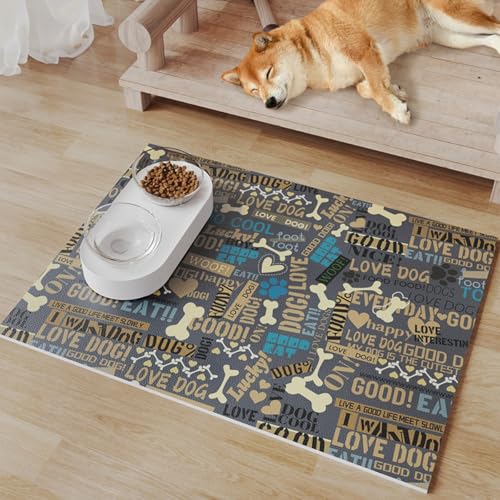 Futternapf-Matte für Hunde und Katzen, rutschfest, auslaufsicher, saugfähig, verhindert Verschütten, leicht zu reinigen, Haustier-Tischset für Zuhause, Zwinger und Tierärztliche Verwendung (Stil 7,45 Futternapf-Matte für Hunde und Katzen, rutschfest, auslaufsicher, saugfähig, verhindert Verschütten, leicht zu reinigen, Haustier-Tischset für Zuhause, Zwinger und Tierärztliche Verwendung (Stil 7,45 von HUAMIAN