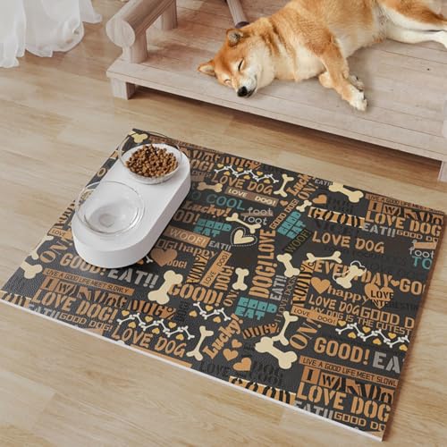 Futternapf-Matte für Hunde und Katzen, rutschfest, auslaufsicher, saugfähig, verhindert Verschütten, leicht zu reinigen, Haustier-Tischset für Zuhause, Zwinger und Tierärztliche Verwendung (Stil 8,50 Futternapf-Matte für Hunde und Katzen, rutschfest, auslaufsicher, saugfähig, verhindert Verschütten, leicht zu reinigen, Haustier-Tischset für Zuhause, Zwinger und Tierärztliche Verwendung (Stil 8,50 von HUAMIAN