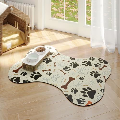 Futternapf-Matte für Hunde und Katzen, rutschfest, auslaufsicher, saugfähig, verhindert Verschütten, leicht zu reinigen, Haustier-Tischset für Zuhause, Zwinger und Tierärztliche Verwendung (Stil 4,35 von HUAMIAN