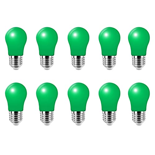10 Stück E27 Schraubsockel 3W LED Glühbirne Lampe Grün für Urlaub Party Dekoration, Home Licht, Nacht Licht Laternen von HUAMu