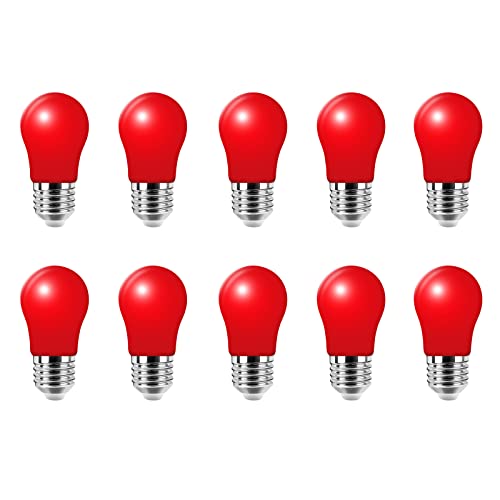10 Stück E27 Schraubsockel 3W LED Glühbirne Lampe rot für Urlaub Party Dekoration, Home Licht, Nacht Licht Laternen von HUAMu