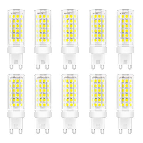 10 Stück G9 LED Lampen 9W LED Lampe kaltes Weiß 6000K 75 SMD 2835LEDs 360 Grad Abstrahlwinkel Hohe Helligkeit 900LM LED Bulb AC85-265V von HUAMu