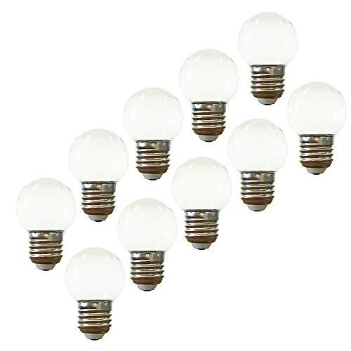 E27 LED-Lampe,dekorative Girlandenlampe 2W,kleine Golfball-Lampe,Kaltweiß,PC-Material AC220V-240V,10er-Pack von HUAMu