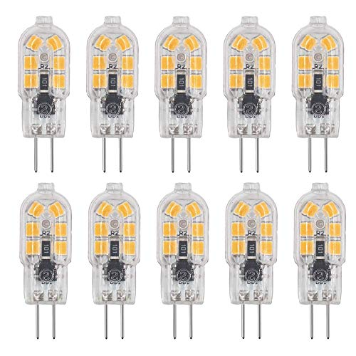 HUAMu G4 LED-Licht warmweiß 3000K 200 Lumen 2W 12V AC DC 20W Halogenlicht, nicht dimmbar, Innen-, Camping-, G4-Doppel-Pin-LED-Licht - 10 Packungen von HUAMu