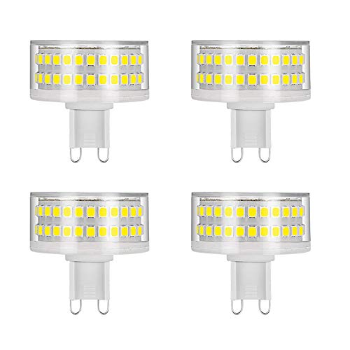 HUAMu G9 9W LED-Glühlampen, flachrund, 88 LED-Chips, entspricht 80W Halogenlampen, 800LM, 6000K kaltweiß, 360 ° Abstrahlwinkel, AC 220-240V, nicht dimmbar, 4er-Pack von HUAMu