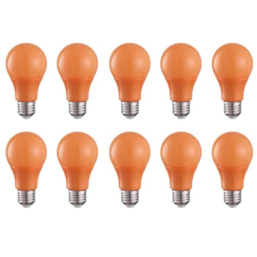HUAMu 10er Set A60 farbige LED Leuchtmittel Birnenform 3W 25Watt Leuchtmittel Birnenform,für Außen & Innen, Orange von HUAMu