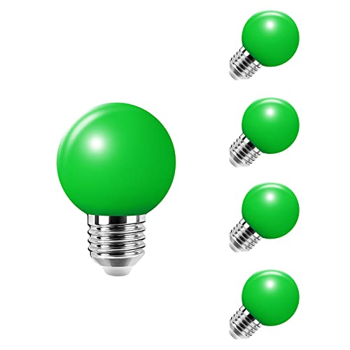 HUAMu 5 x E27 LED-Leuchtmittel, 2,5 W, grün, 200 lm, entspricht Halogenlampen, 20 W, AC220 V-240 V von HUAMu