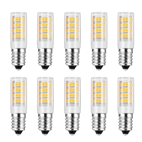 HUAMu E14 LED-Birne, 4 Watt Gleichwertiges 40W, Warmweiß 3000K für Dunstabzugshaube, 400 Lumen, AC220-230V, Nicht Dimmbar, Kleine Edison-Schraube 2835SMD Lamp10-Packs von HUAMu