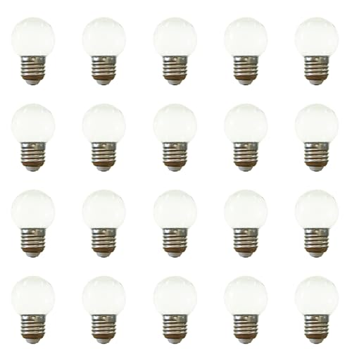 HUAMu E27 LED Glühbirne,Farbige Glühbirne 2W LED Golfball Glühbirne,20W Glühbirne Equilavent,AC220-240V,200 Lumen,3000K Warmweiß Edison Schraubbirne,Nicht dimmbar,20 Packungen von HUAMu
