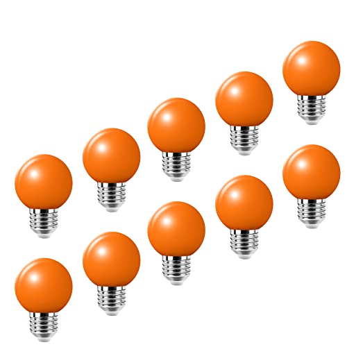 HUAMu E27 orange Golflicht LED Edison-Schraube 2W, Energiesparlampe entspricht 20W Glühlampe, geeignet für Terrassen-Glühlampe AC220-240V, 10er Pack HUAMu E27 orange Golflicht LED Edison-Schraube 2W, Energiesparlampe entspricht 20W Glühlampe, geeignet für Terrassen-Glühlampe AC220-240V, 10er Pack von HUAMu