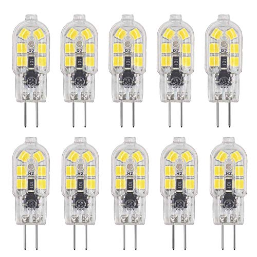 HUAMu G4 2W LED Lampe, Kaltweiß 6500K, 250LM, AC 220V, 12 SMD 2835 Leds, 20W Glüh Äquivalent, 360° Abstrahlwinkel, Nicht dimmbar, 10 Stück von HUAMu