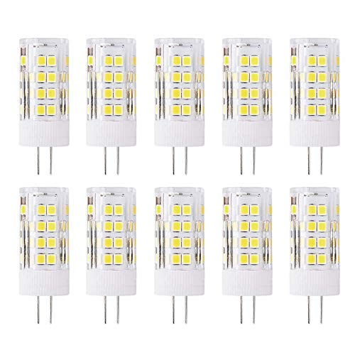 HUAMu G4 LED-Glühbirnen 5W Äquivalent 50W Halogen Kaltweiß 6000k 500Lumen AC220-240V 360° Abstrahlwinkel Energieeinsparung G4 Nein Dimmbar, 10 Stück von HUAMu