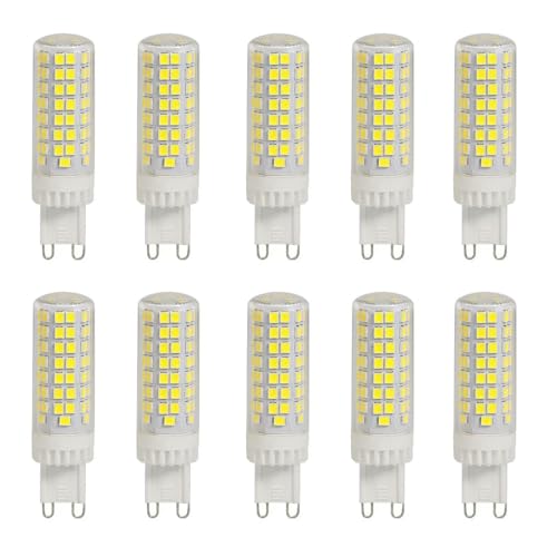 HUAMu G9 LED-Leuchtmittel, 10W, entspricht 100W Halogenlampe, 1000 lm, kaltweiß 6000K, 95 LED Chips, 360° Abstrahlwinkel, AC 220–240 V, nicht dimmbar, energiesparend, 10 Stück von HUAMu