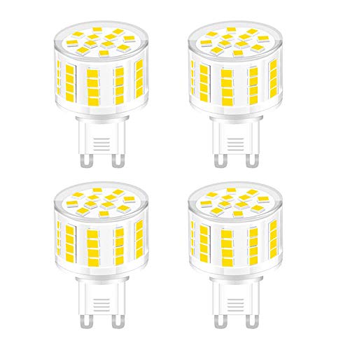 HUAMu LED Leuchtmittel G9 5W,Flach Rund,52 LED-Chips,Ersatz 50W G9 Halogenlampen,6000K Kaltweiss,500 LM,360 Grad Abstrahlwinkel, AC 220-240V,Nicht Dimmbar,4 Stück… von HUAMu