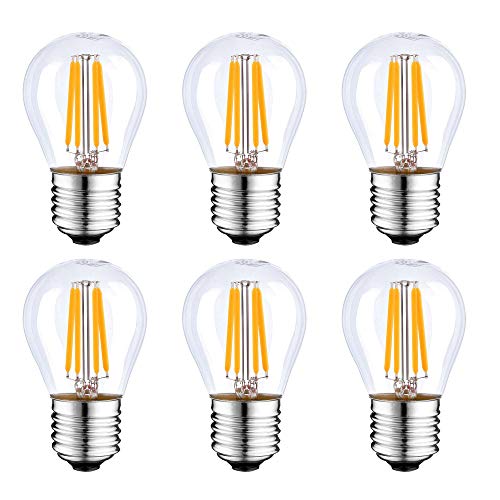 HUAMu LED Filament Lampe E27, 4W LED Edison G45 Leuchtmittel 400 Lumen, ersetzt 40W Glühfadenlampe, 2700K Warmweiß Glühbirne, 6er Pack von HUAMu