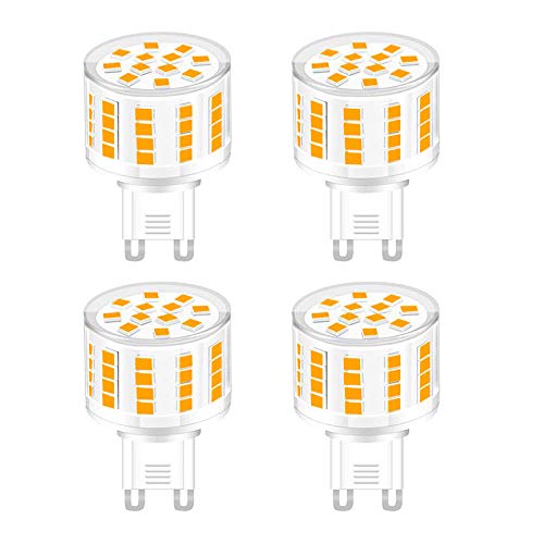 HUAMu LED Leuchtmittel G9 5W,Flach Rund,52 LED-Chips,Ersatz 50W G9 Halogenlampen,3000K Warmweiß,500 LM,360 Grad Abstrahlwinkel, AC 220-240V,Nicht Dimmbar,4 Stück von HUAMu