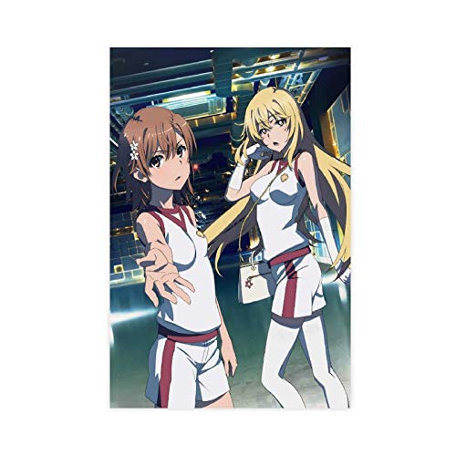 Anime-Poster A Certain Scientific Railgun Misaka Mikoto und Shokuhou Misaki 2, Leinwandbild, Wandkunst, Deko, Bild für Wohnzimmer, Schlafzimmer, Dekoration, 30 x 45 cm, ohne Rahmen von HUANGCHOU