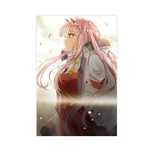 Anime-Poster DARLING IN THE FRANXX Zero Two 53 Leinwand Poster Schlafzimmer Dekor Sport Landschaft Büro Zimmer Dekor Geschenk 60 × 90 cm Ungerahmt: von HUANGCHOU