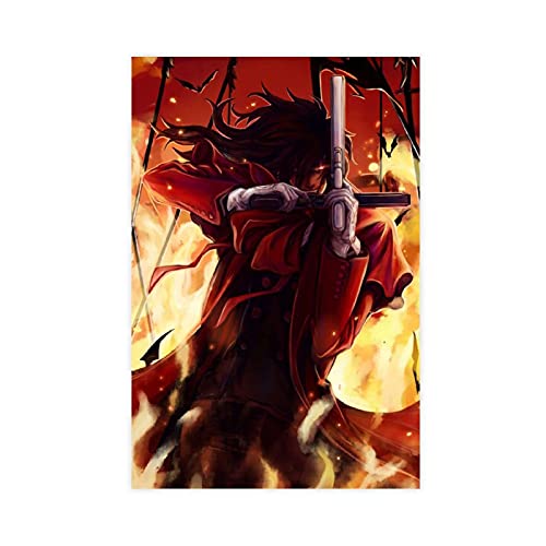 HUANGCHOU Anime-Poster HELLSING Alucard 9 Leinwandposter Schlafzimmer Dekor Sport Landschaft Büro Zimmer Dekor Geschenk 60 x 90 cm Rahmen: von HUANGCHOU