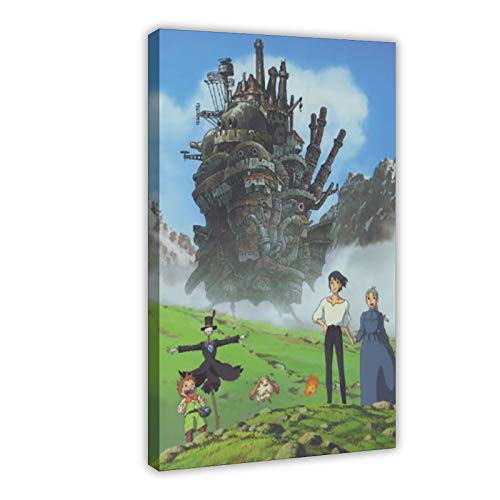 HUANGCHOU Anime-Poster Howl's Moving Castle 3 Leinwand Poster Schlafzimmer Dekor Sport Landschaft Büro Zimmer Dekor Geschenk 30 x 45 cm Rahmen style1 von HUANGCHOU