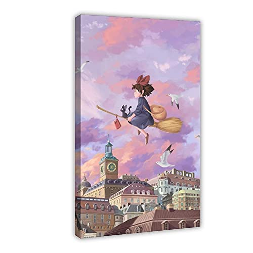 HUANGCHOU Anime-Poster Kiki's Delivery Service 31 Leinwandposter Wandkunst Dekor Druck Bild Gemälde für Wohnzimmer Schlafzimmer Dekoration 30 x 45 cm Rahmen: von HUANGCHOU