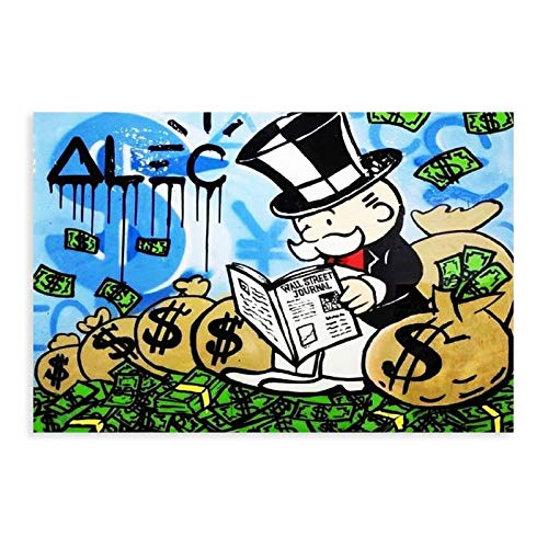 HUANGCHOU Gaming-Poster Geldflor Alec Monopoly Leinwand Poster Wandkunst Dekor Druck Bild Gemälde für Wohnzimmer Schlafzimmer Dekoration 30 x 45 cm Rahmen style1 von HUANGCHOU
